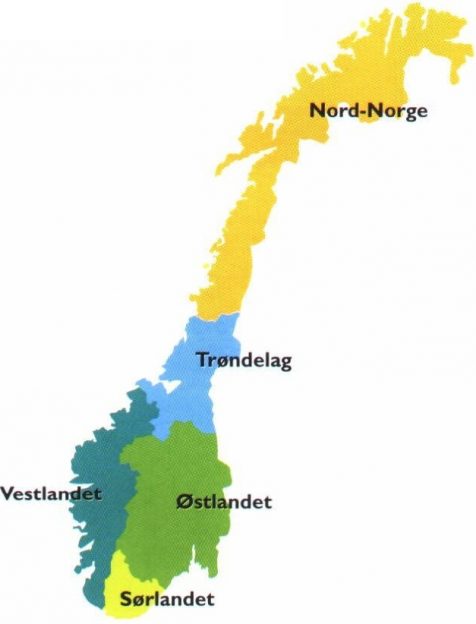 norské regiony