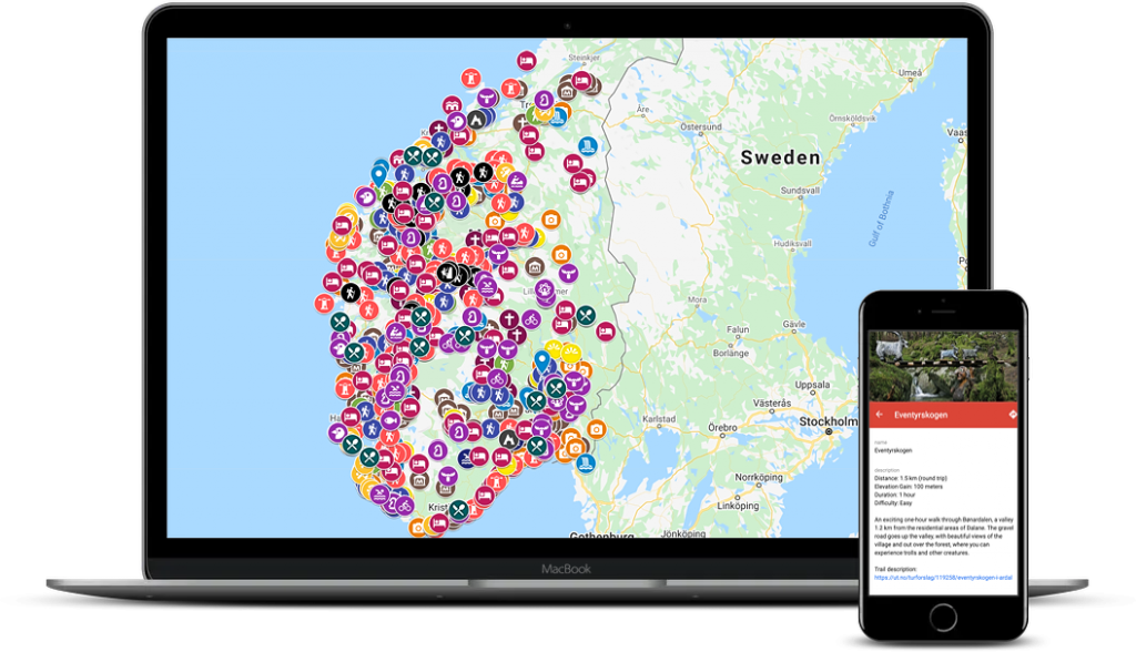 Interaktivní mapa západní - previewho Norska