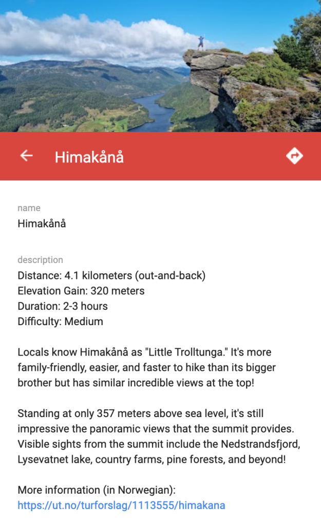 Mapa západního Norska: Himakana