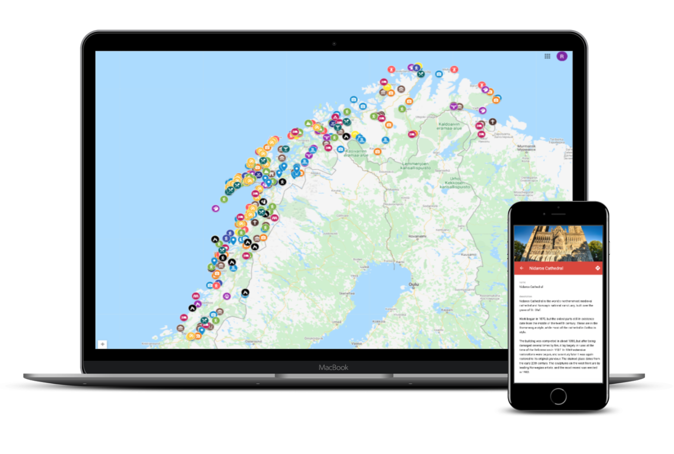 Interaktivní mapa severního Norska mock up