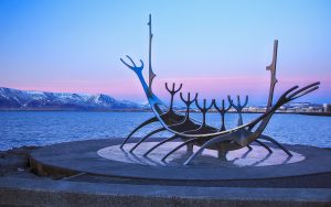 Socha Sun Voyager v Reykjavíku, Island v zimě itinerář 10 - 12 dní