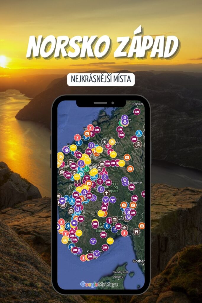 Interaktivní mapa Norska: Nejkrásnější místa na jihu a západě Norska
